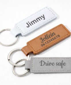 Leren sleutelhanger met naam