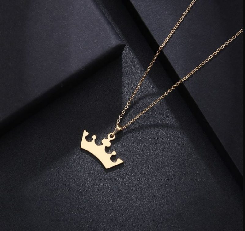 Gegraveerde kroon ketting