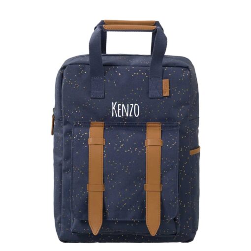 Mochila Fresk grande lunares índigo con nombre - Imagen 2