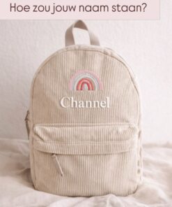 Sac à dos en velours côtelé avec nom