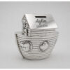 Verzilverde Spaarpot Noah’s Ark met Naam