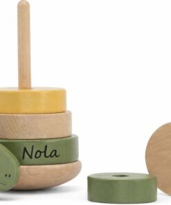 Alternative view of Houten stapeltoren dino met naam