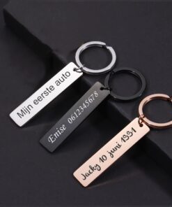 Gegraveerde metalen sleutelhanger