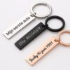 Porte-clés en métal gravé