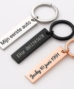 Gegraveerde metalen sleutelhanger