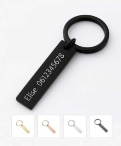 Gegraveerde metalen sleutelhanger