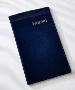gebedskleed donker blauw met naam