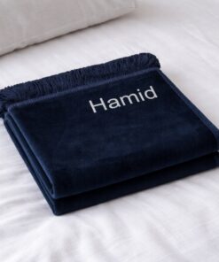 Gebedskleed donker blauw met naam