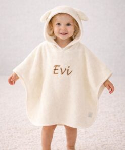 Jollein Badponcho met Naam Geborduurd – Zachte Kinderponcho