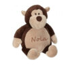 Mono de peluche con nombre.