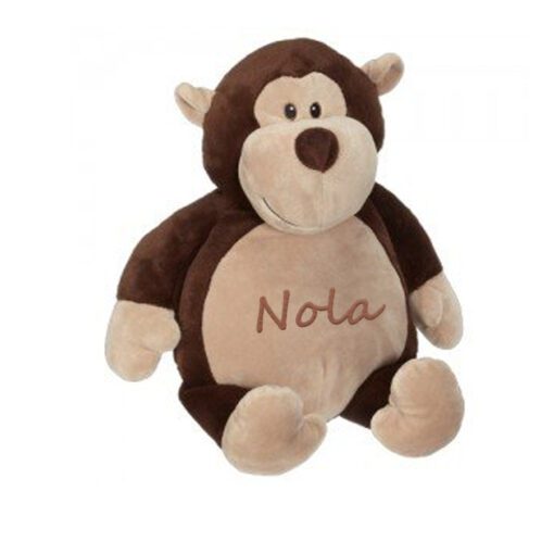 Mono de peluche con nombre.