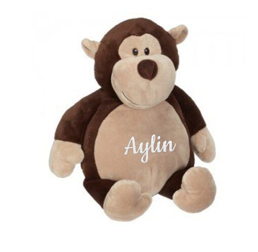 Mono de peluche con nombre.