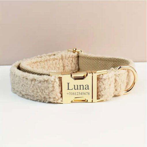 Collar de peluche personalizado para perro o gato