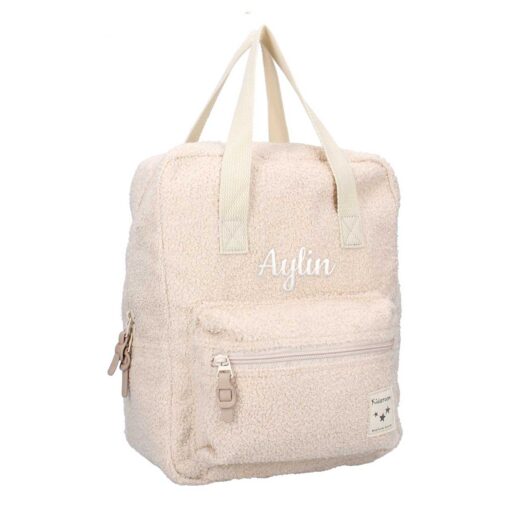Mochila de teddy con nombre bordado
