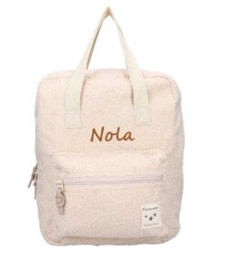 Mochila de teddy con nombre bordado