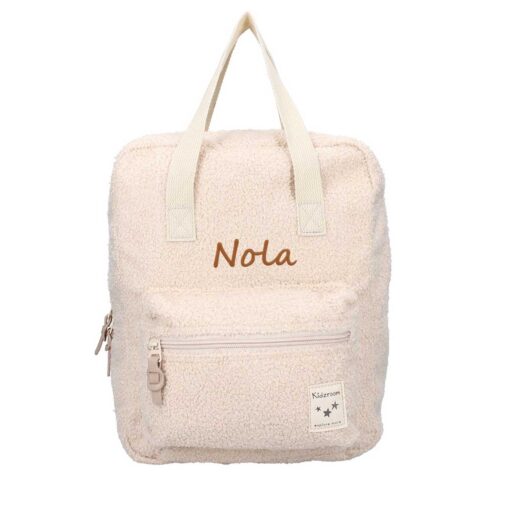 Mochila de teddy con nombre bordado