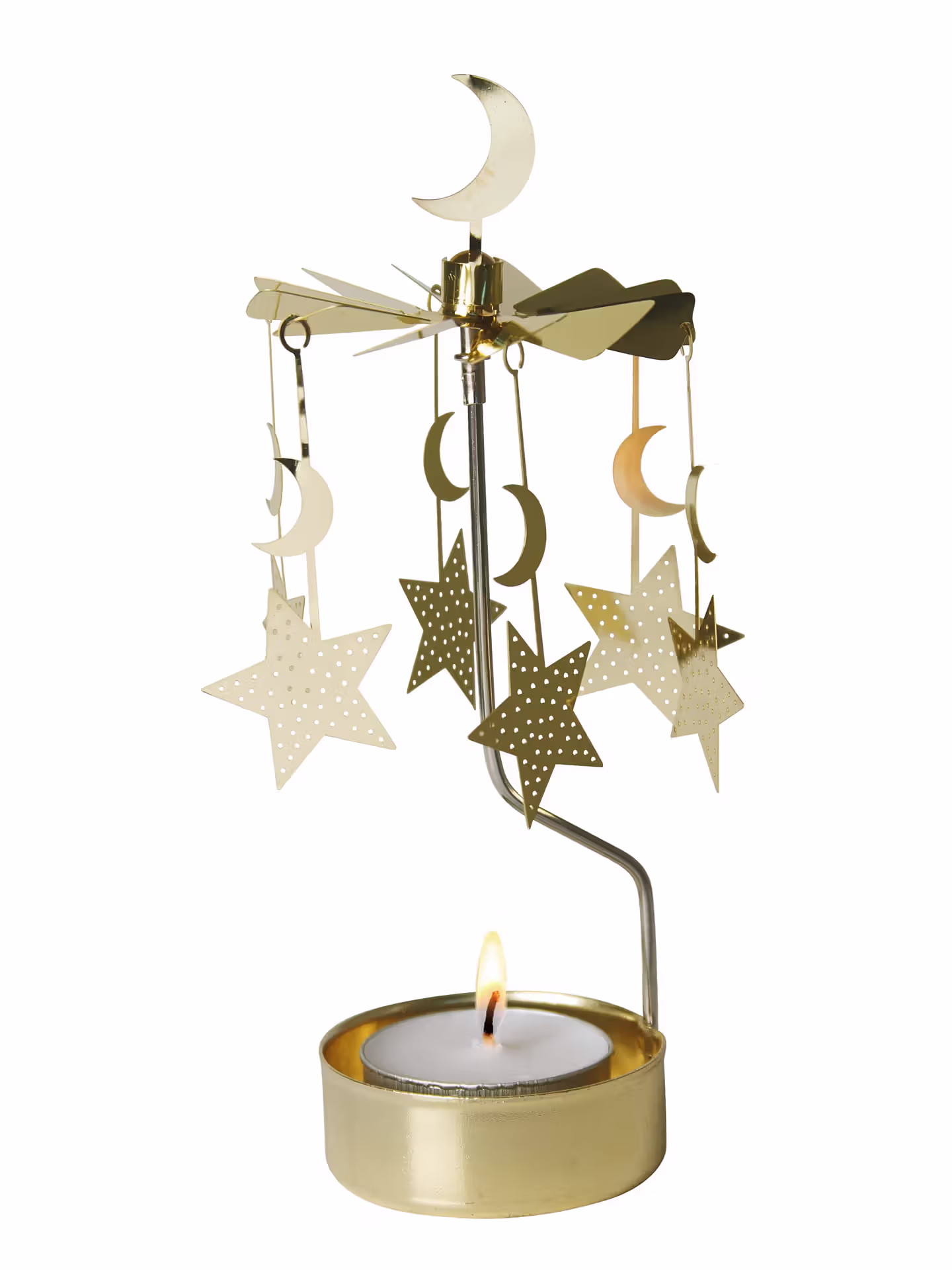 Theelichthouder maan en sterren met Naam