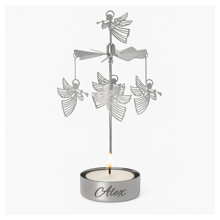 Theelichthouder engel met Naam