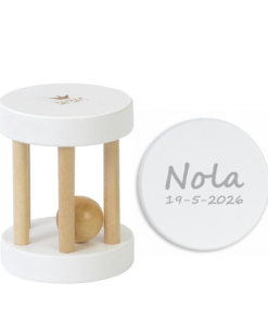 BAMBAM Rammelaar met Naam – Gepersonaliseerd Baby Cadeau