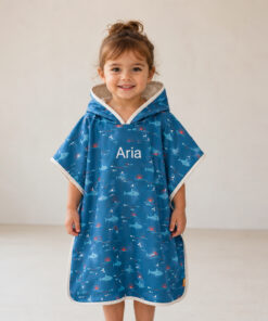 Shark badponcho met naam