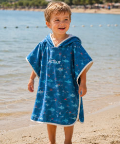 Shark badponcho met naam
